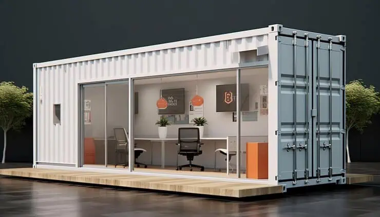 office made using used shipping container